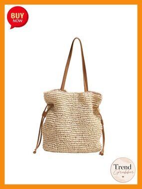Straw Woven Beach Tote Bags Boho Crochet Summer Shoulder Bags Large Bucket